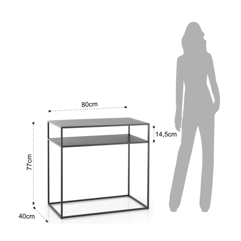Consolă din Oțel Vopsit Antracit - Osmiu Viadurini