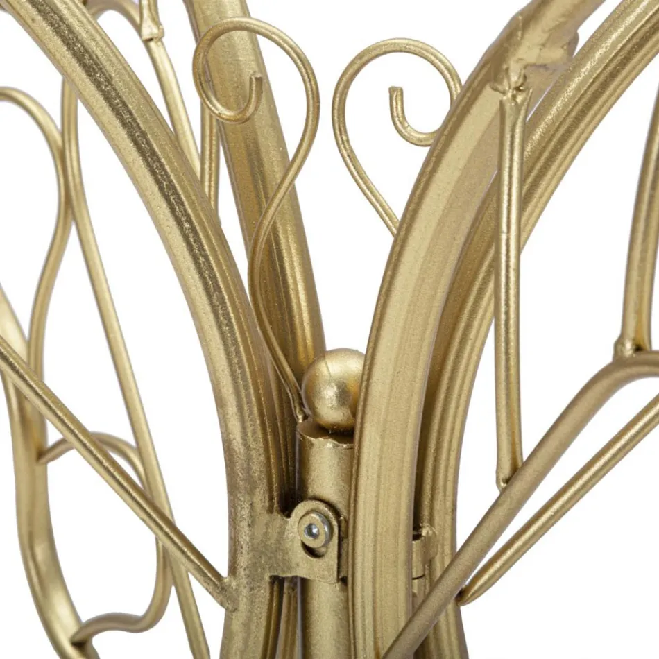 Consolă din fier finit auriu cu blat din sticlă transparentă - Farella Viadurini