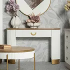 Consolă din lemn cu blat și inserții cu design rotunjit și sertar - Rachel Viadurini