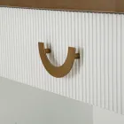 Consolă din lemn cu blat și inserții cu design rotunjit și sertar - Rachel Viadurini