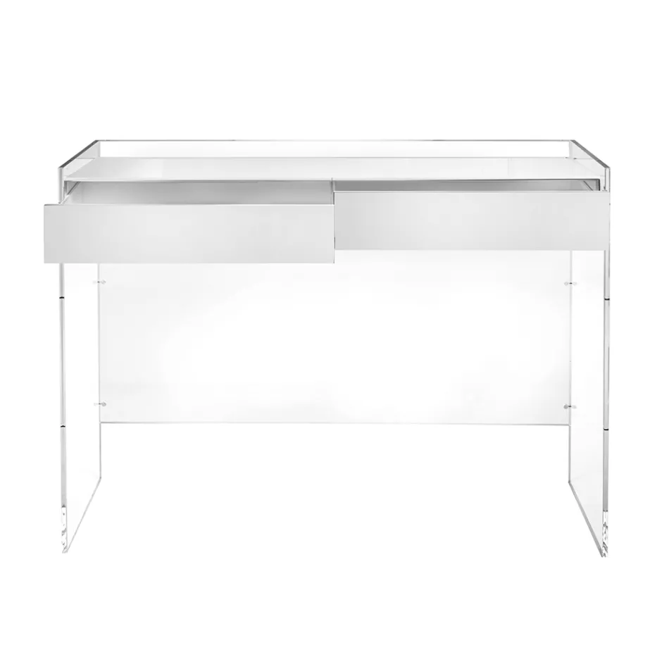 Masă consolă în trei finisaje din plexiglas fabricată în Italia - Fedra Viadurini