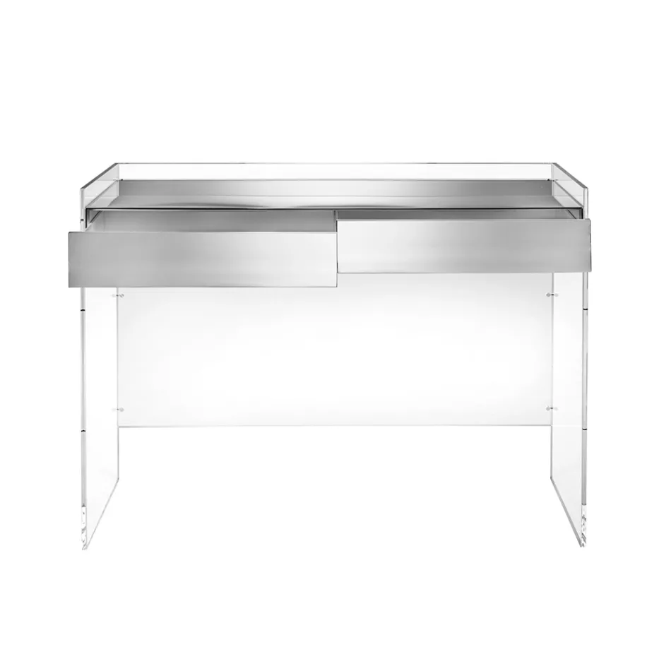 Masă consolă în trei finisaje din plexiglas fabricată în Italia - Fedra Viadurini