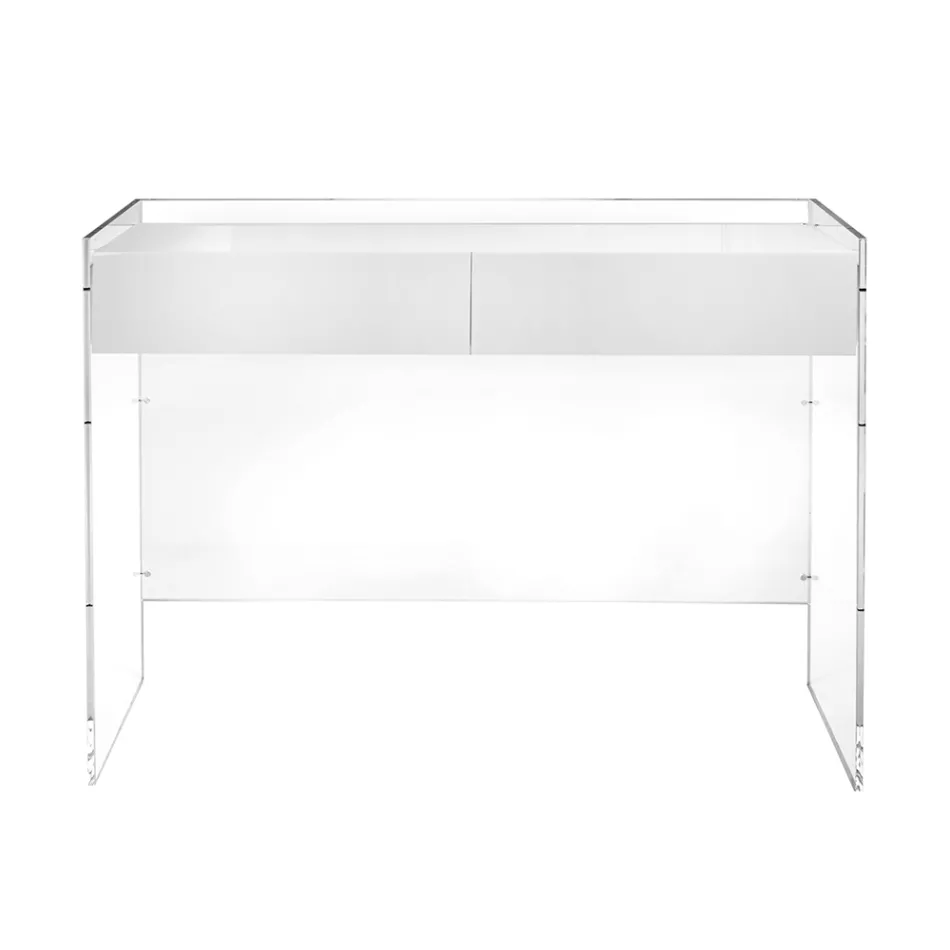Masă consolă în trei finisaje din plexiglas fabricată în Italia - Fedra Viadurini