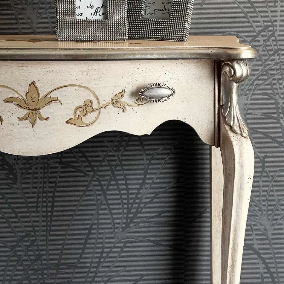 Consolă de intrare clasică din lemn cu sertar Made in Italy - Ottaviano Viadurini