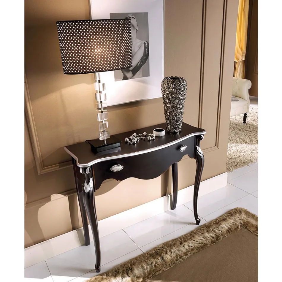 Consolă de intrare clasică din lemn cu sertar Made in Italy - Ottaviano Viadurini