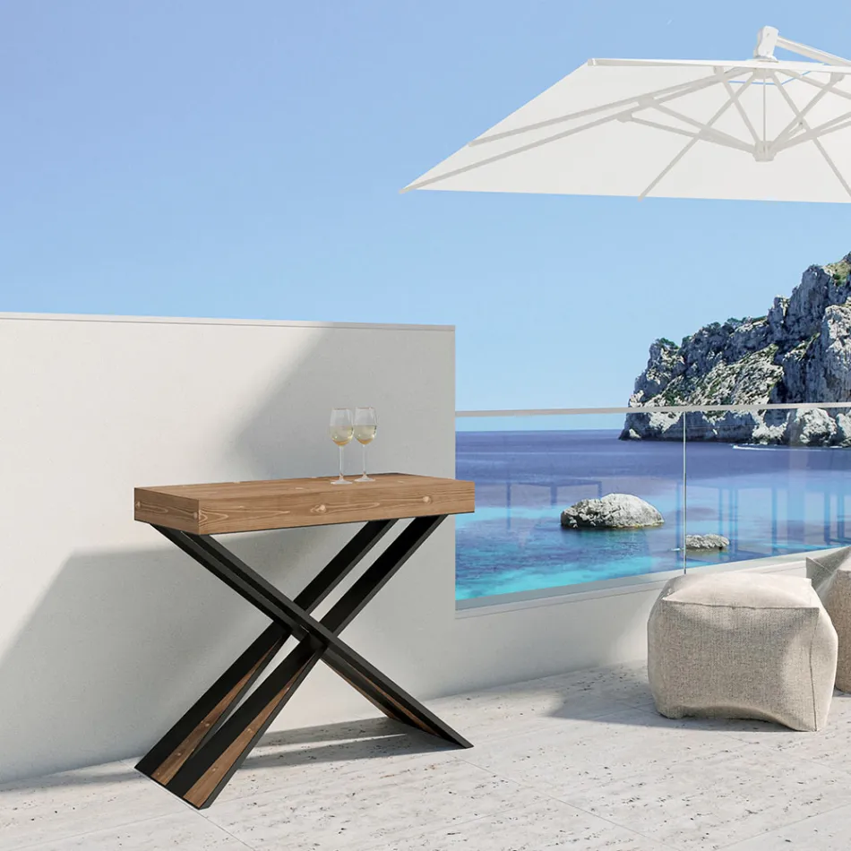 Consolă modernă extensibilă până la 300 cm cu cadru antracit Made in Italy - Avventura Viadurini