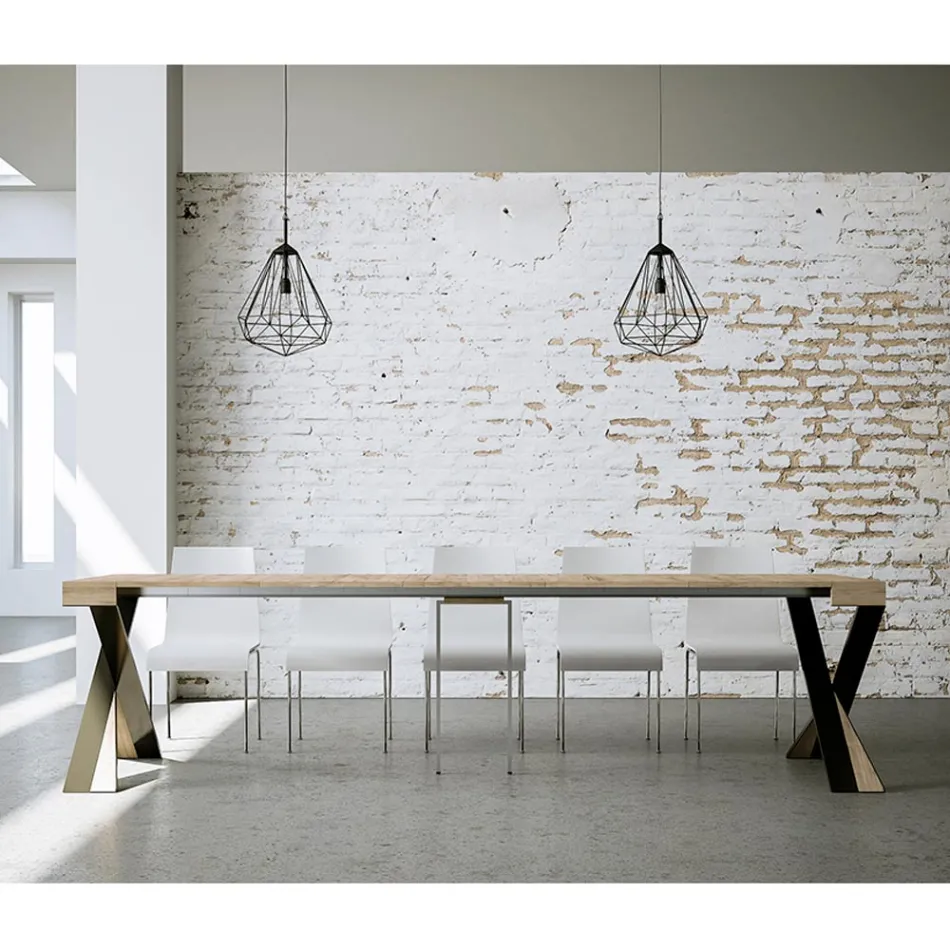 Consolă modernă extensibilă până la 300 cm cu cadru antracit Made in Italy - Avventura Viadurini