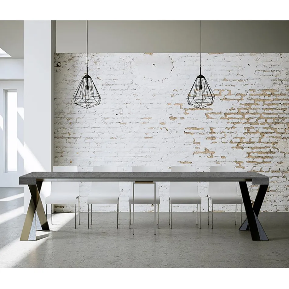 Consolă modernă extensibilă până la 300 cm cu cadru antracit Made in Italy - Avventura Viadurini