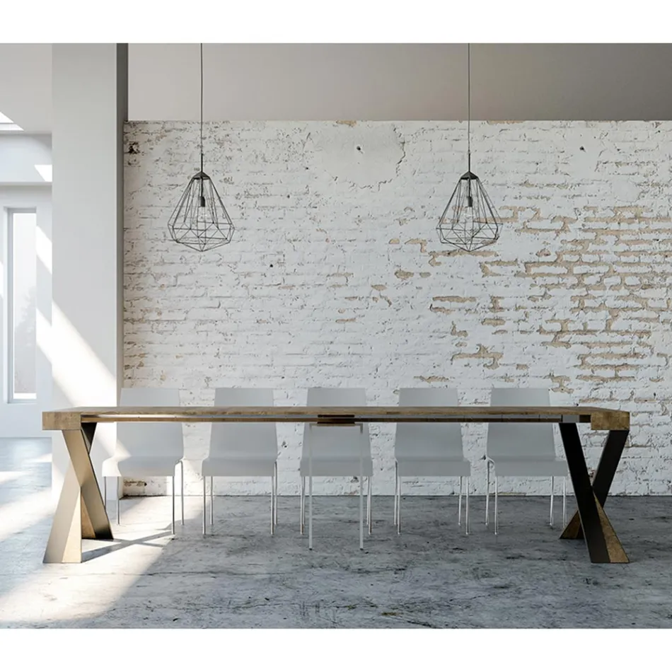 Consolă modernă extensibilă până la 300 cm cu cadru antracit Made in Italy - Avventura Viadurini