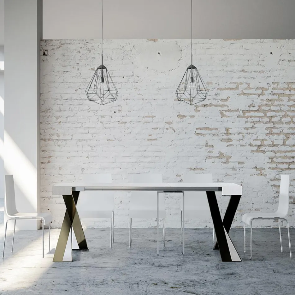 Consolă modernă extensibilă până la 300 cm cu cadru antracit Made in Italy - Avventura Viadurini