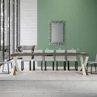 Consolă modernă extensibilă la 300 cm cu cadru alb Made in Italy - Oglindă Viadurini