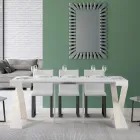 Consolă modernă extensibilă la 300 cm cu cadru alb Made in Italy - Oglindă Viadurini