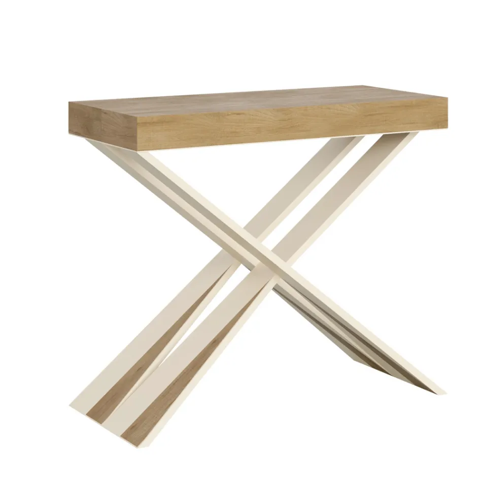 Consolă modernă extensibilă la 300 cm cu cadru alb Made in Italy - Oglindă Viadurini