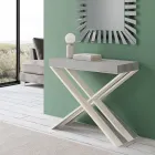 Consolă modernă extensibilă la 300 cm cu cadru alb Made in Italy - Oglindă Viadurini