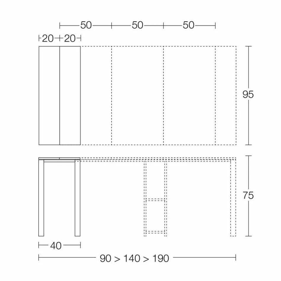 Consolă modernă extensibilă din lemn de stejar și metal fabricat în Italia - Nappo Viadurini
