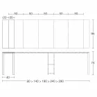 Consolă modernă extensibilă din lemn de stejar și metal fabricat în Italia - Nappo Viadurini