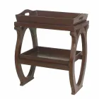 consola modernă cu tava Walter în geaca de piele maro Viadurini