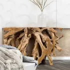 Consolă modernă de design de lux în rădăcini naturale de tec - Carob Viadurini