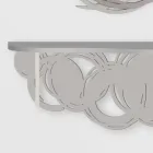 Consola de design modern din nisip și lemn bej pentru montare pe perete - Orbită Viadurini