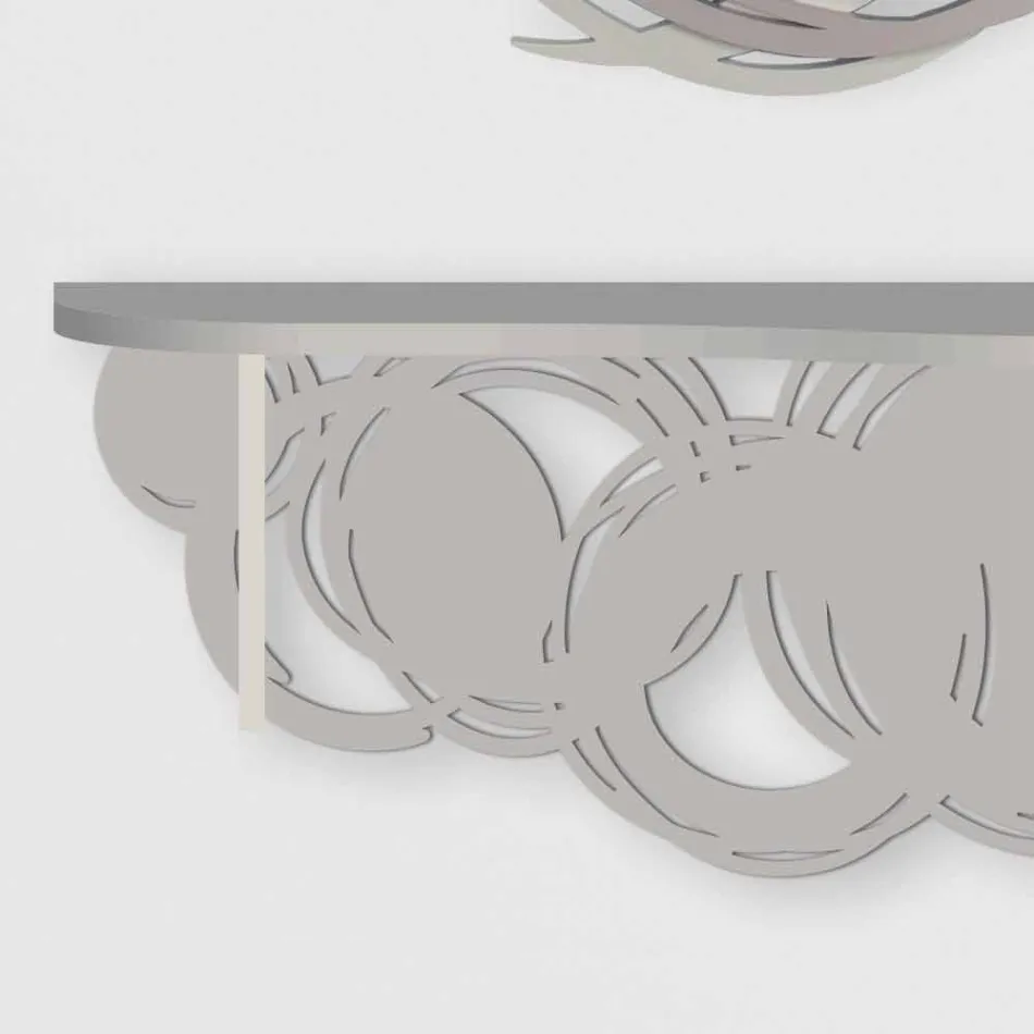 Consola de design modern din nisip și lemn bej pentru montare pe perete - Orbită Viadurini