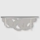 Consola de design modern din nisip și lemn bej pentru montare pe perete - Orbită Viadurini