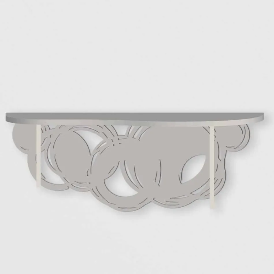 Consola de design modern din nisip și lemn bej pentru montare pe perete - Orbită Viadurini