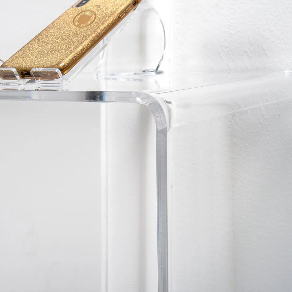Masă consolă modernă din plexiglas transparent sau multicolor, fabricată în Italia - Emy Viadurini
