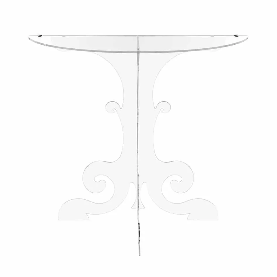 Consola modernă din plexiglas transparent, produsă în Italia, Belfiore Viadurini