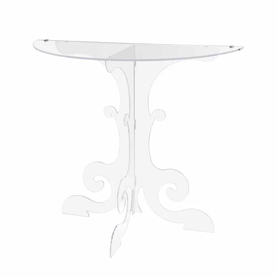 Consola modernă din plexiglas transparent, produsă în Italia, Belfiore Viadurini