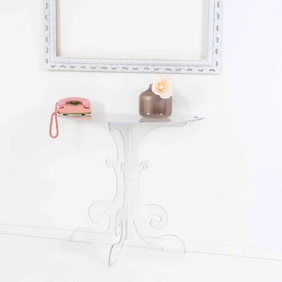 Consola modernă din plexiglas transparent, produsă în Italia, Belfiore Viadurini