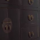 Consola din lemn de ulm negru de design vintage Masă 5 sertare Homemotion - Sonten Viadurini