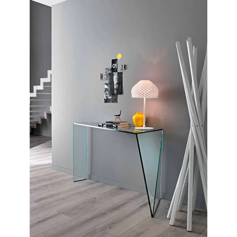 Consola pentru intrare moderna in sticla Extralight fabricata in Italia - Rosalia Viadurini