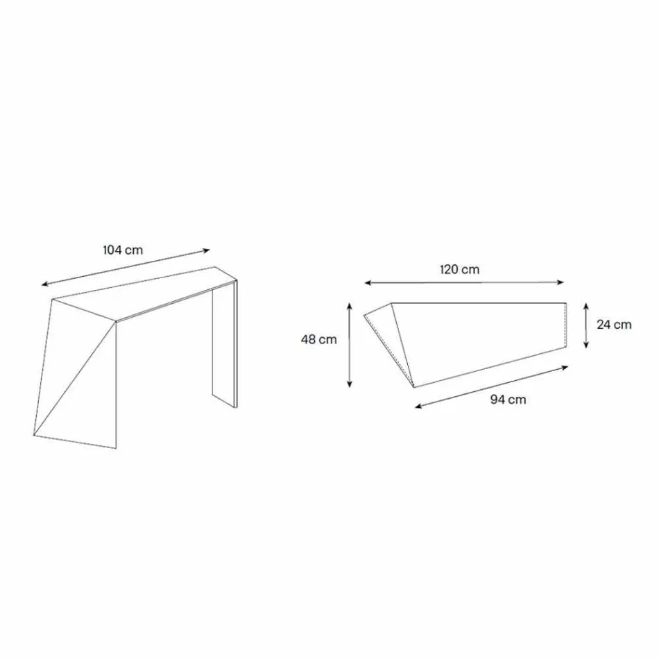 Consola pentru intrare moderna in sticla Extralight fabricata in Italia - Rosalia Viadurini