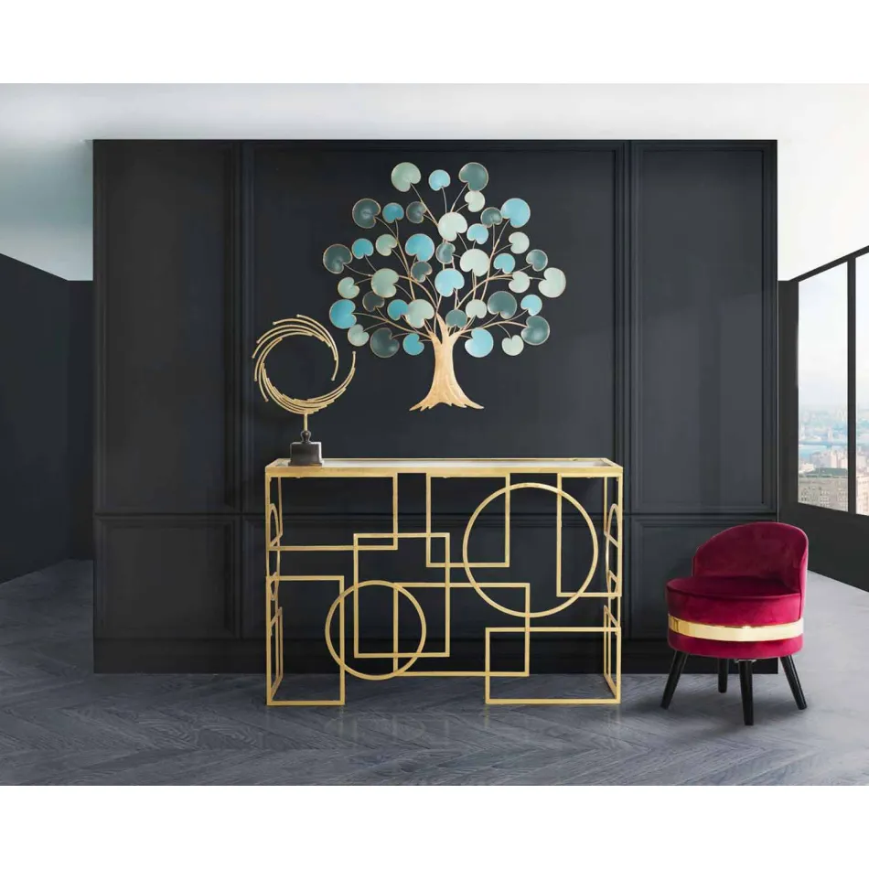 Consolă dreptunghiulară modernă din fier și oglindă - Billie Viadurini