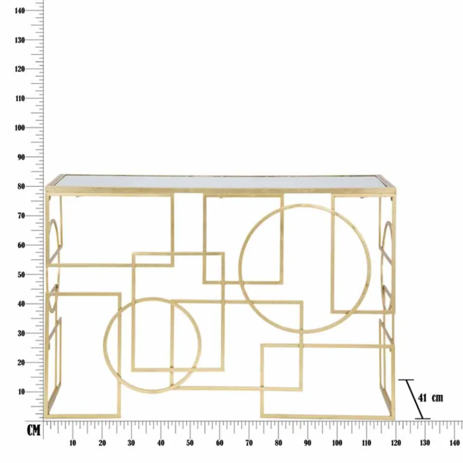 Consolă dreptunghiulară modernă din fier și oglindă - Billie Viadurini