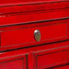 Consolă roșie din lemn de ulm cu 3 sertare Design Homemotion - Sonten Viadurini