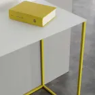 Consolă de sufragerie din cristal alb cu bază metalică Made in Italy - Iridio Viadurini