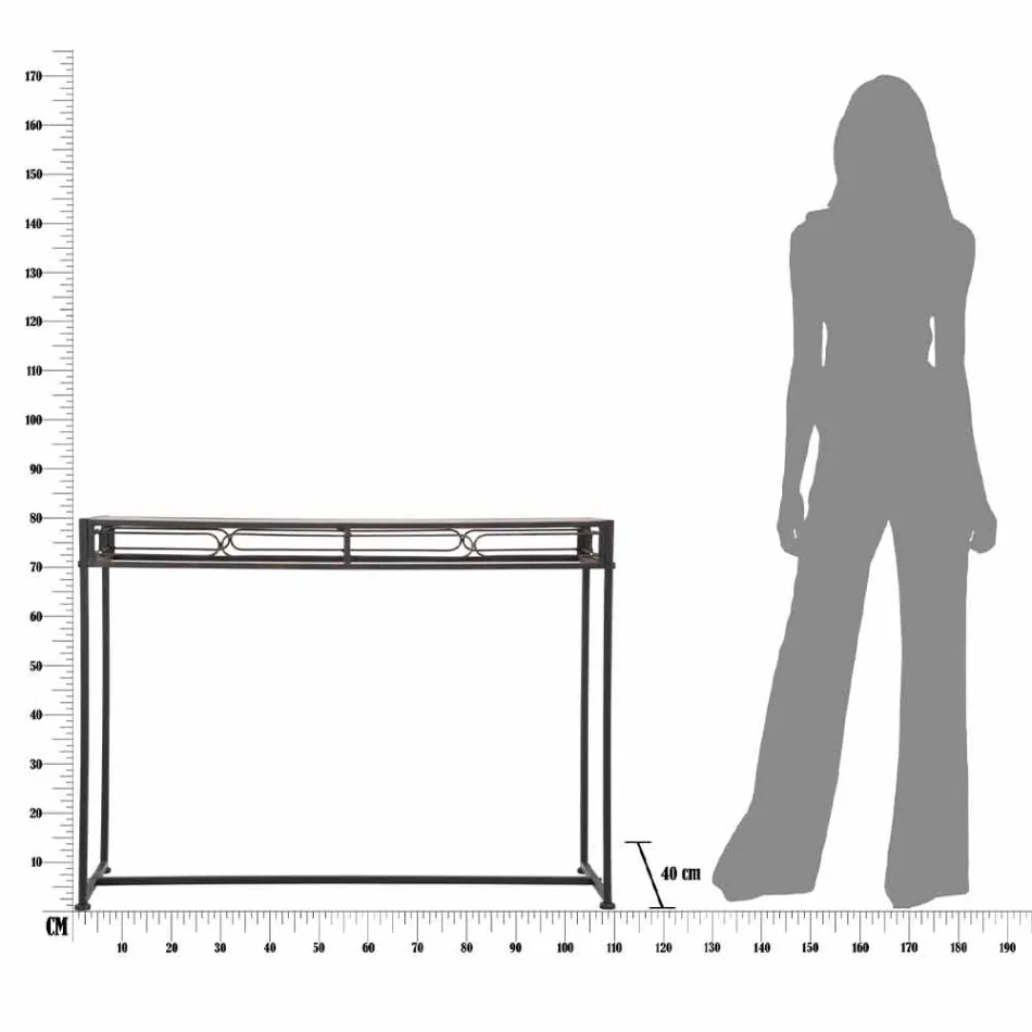 Consola de living dreptunghiulară în stil modern în fier și MDF - Wendell Viadurini