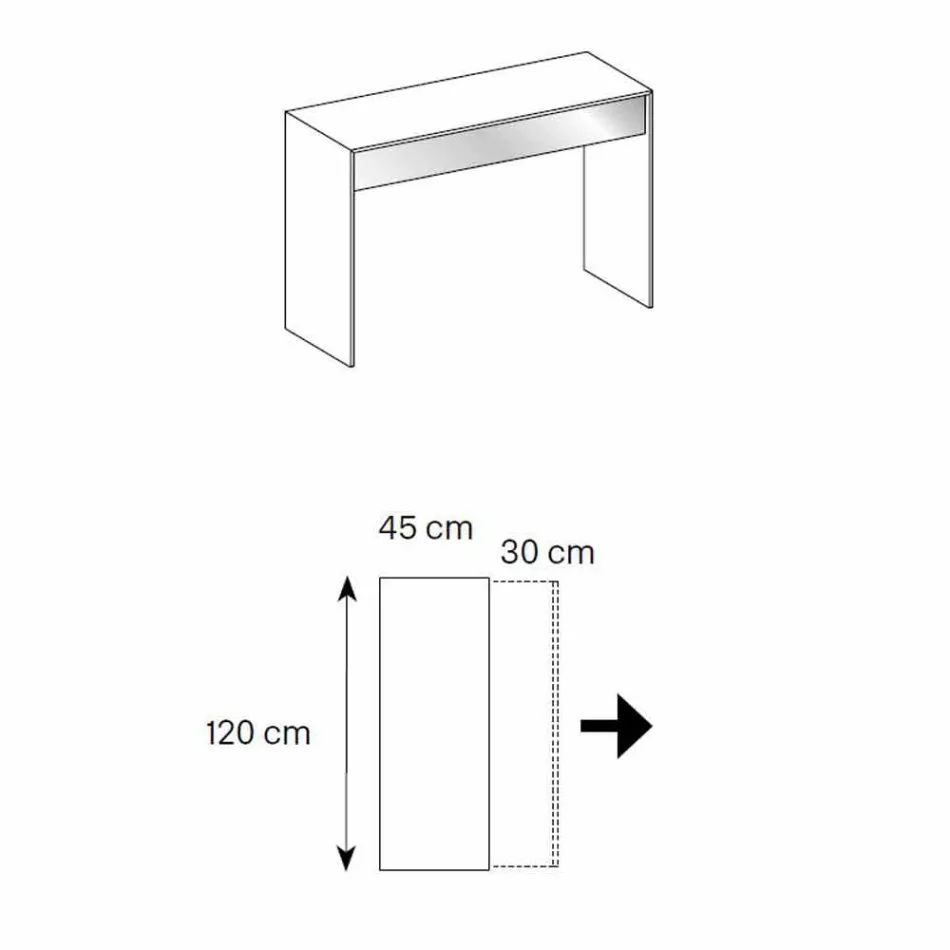 Birou consolă din sticlă afumată cu sertar Made in Italy - Mantra Viadurini