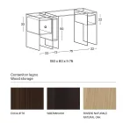 Birou consolă din sticlă extraclară și lemn Made in Italy - Damiano Viadurini