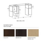 Birou consolă din sticlă extraclară și lemn Made in Italy - Damiano Viadurini