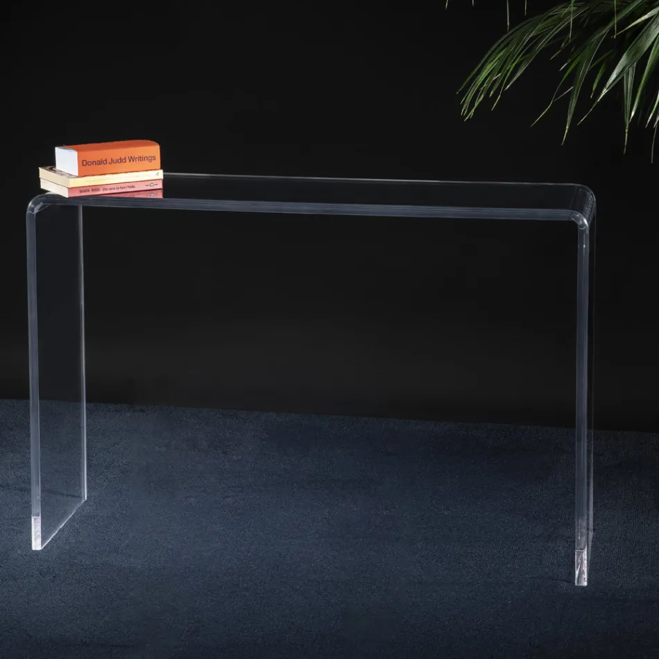 Consolă Sufragerie din Cristal Acrilic Transparent Minimal - Amedea Viadurini