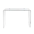 Masă consolă Alarico din plexiglas transparent cu design modern, fabricată în Italia Viadurini