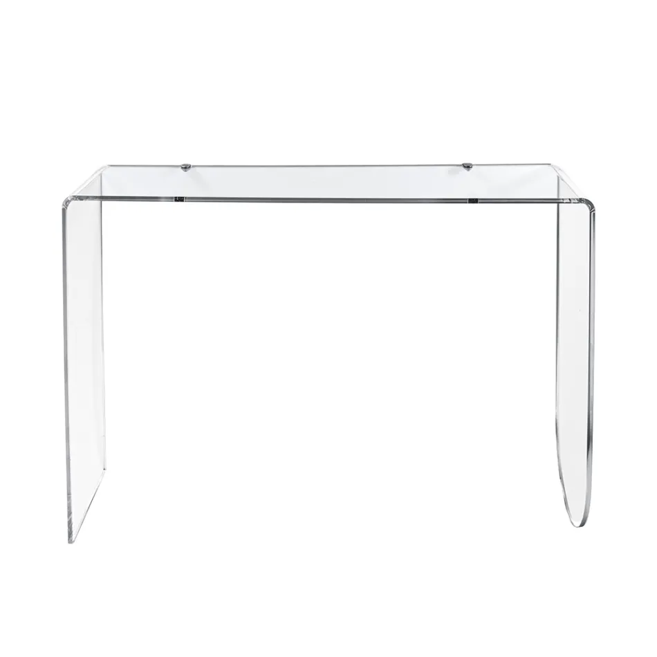 Masă consolă Alarico din plexiglas transparent cu design modern, fabricată în Italia Viadurini