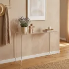 Masă consolă Alarico din plexiglas transparent cu design modern, fabricată în Italia Viadurini