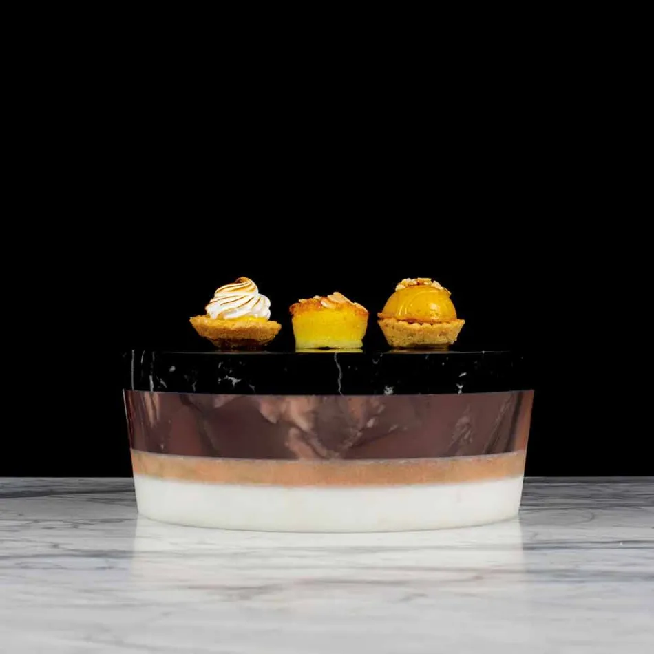 Container pentru piese de centru din marmură laminată de lux italiană - Leonida Viadurini