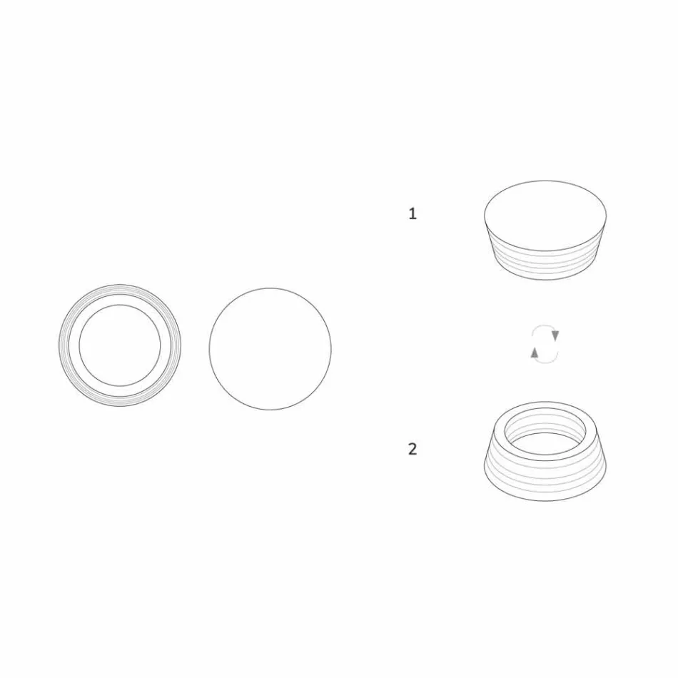 Container pentru piese de centru din marmură laminată de lux italiană - Leonida Viadurini