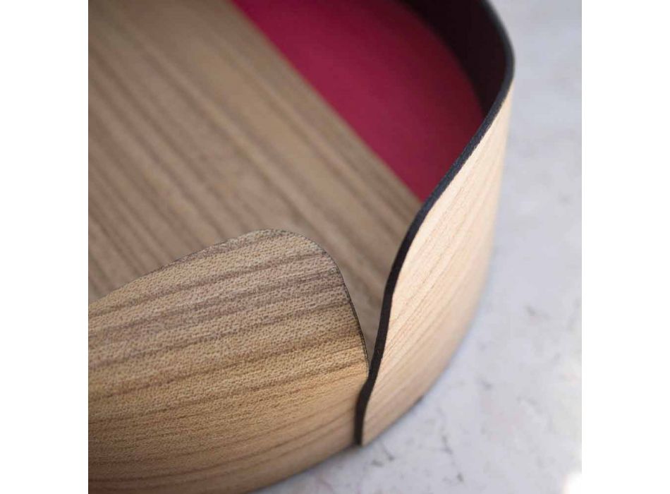 Cutie circulară modernă din lemn real fabricat în Italia - Stan Viadurini