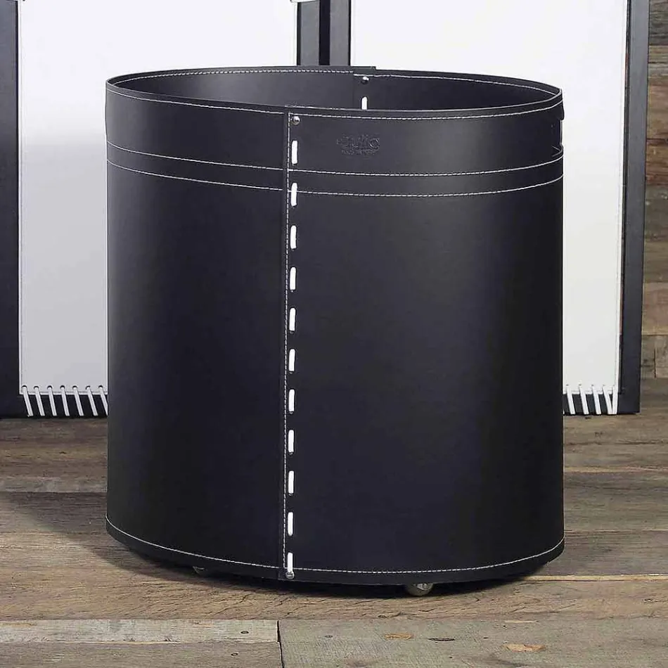 Suport de bușteni din piele Astra 100% Made in Italy Viadurini