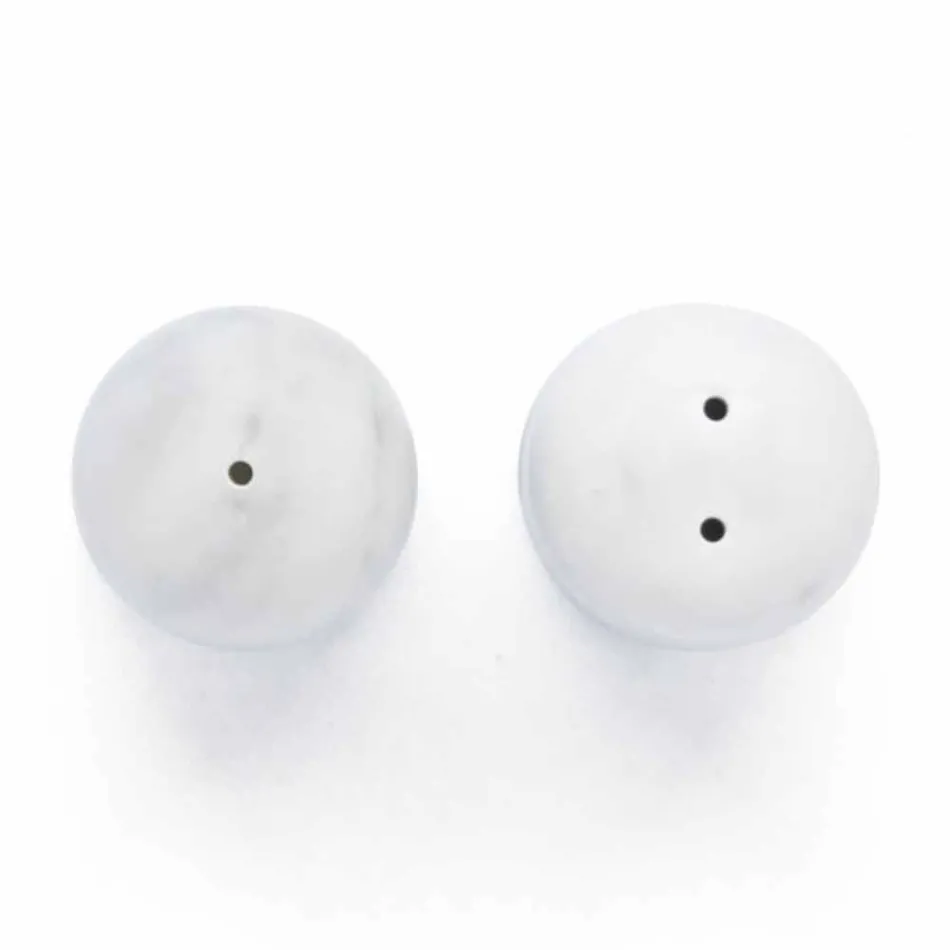 Containere cu sare și ardei din marmura Carrara și Marquinia Made in Italy - Xino Viadurini